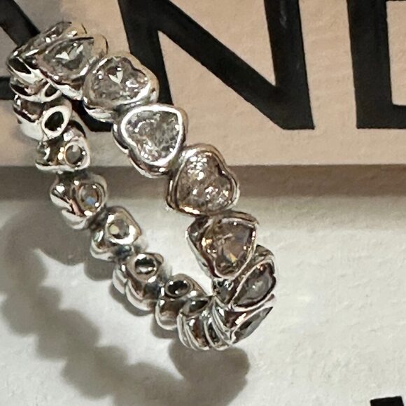 Authentic Pandora , SZ 7, Silver Heart Forever More Stacking Band Ring - Picture 11 of 11